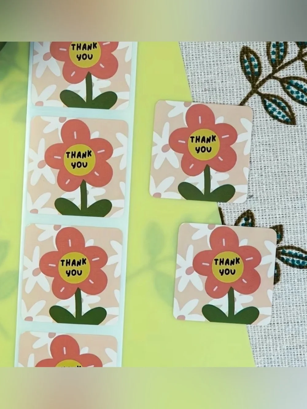 Thank You Design Stickers 100ct~(Boutique) ~NEW~ 1.18” square